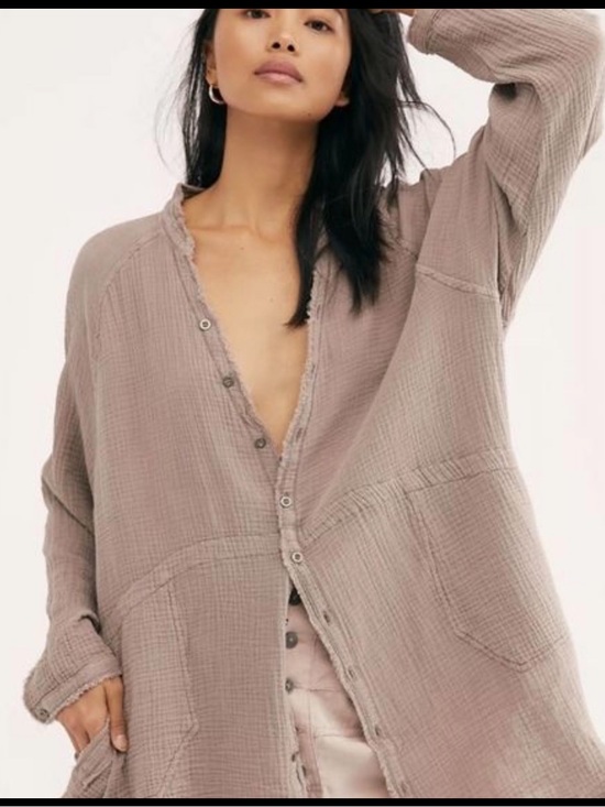 We The Free Tops - We The Free Summer Daydreamer Gauze Button-front Shacket in M